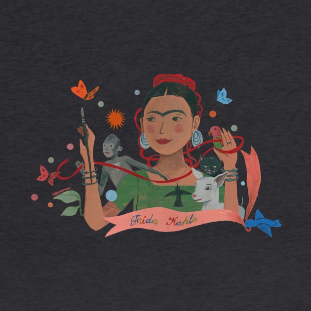 Frida Kahlo & Pets 2 by John Parra Art